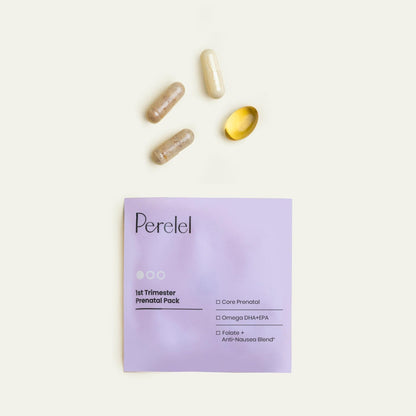 Perelel 1st Trimester Prenatal Pack, Multivitamin with Folate, Vitamin D, Omega 3, Iron & Ginger, Nutritional Support for Early Pregnancy - Maple Wellness Supplements