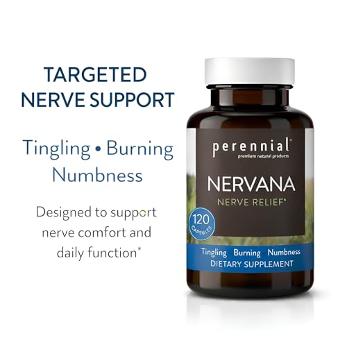 Perennial Nervana – Herbal Nerve Support for Tingling, Burning & Numbness Relief – Promotes Calm Focus & Stress Resilience – Non-Drowsy Mood Balance – 120ct* - Maple Wellness Supplements