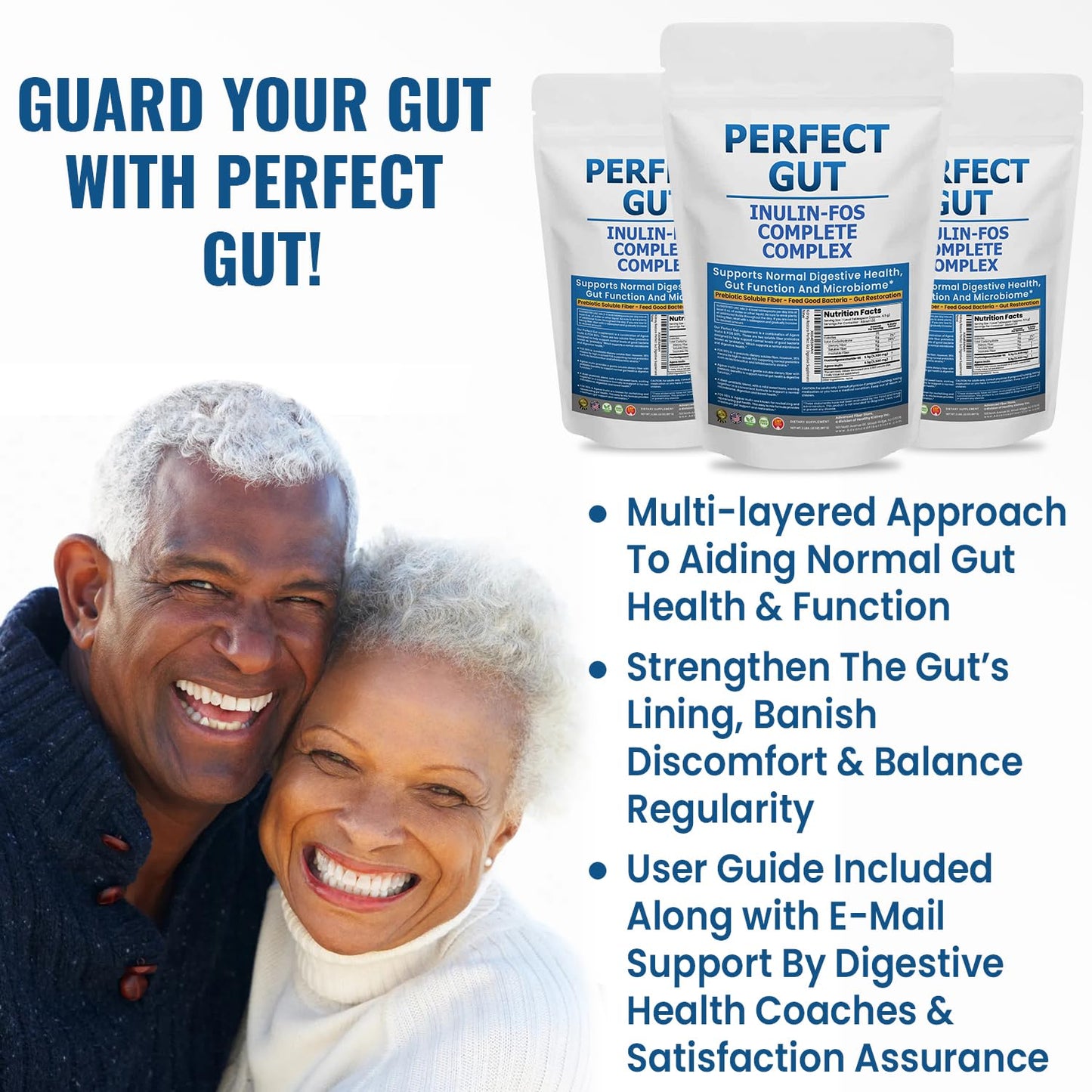 Perfect Gut: Inulin FOS Powder for Gut Health. Prebiotic Inulin. Unique Prebiotic 95% FOS Inulin Agave Fiber - Maple Wellness Supplements