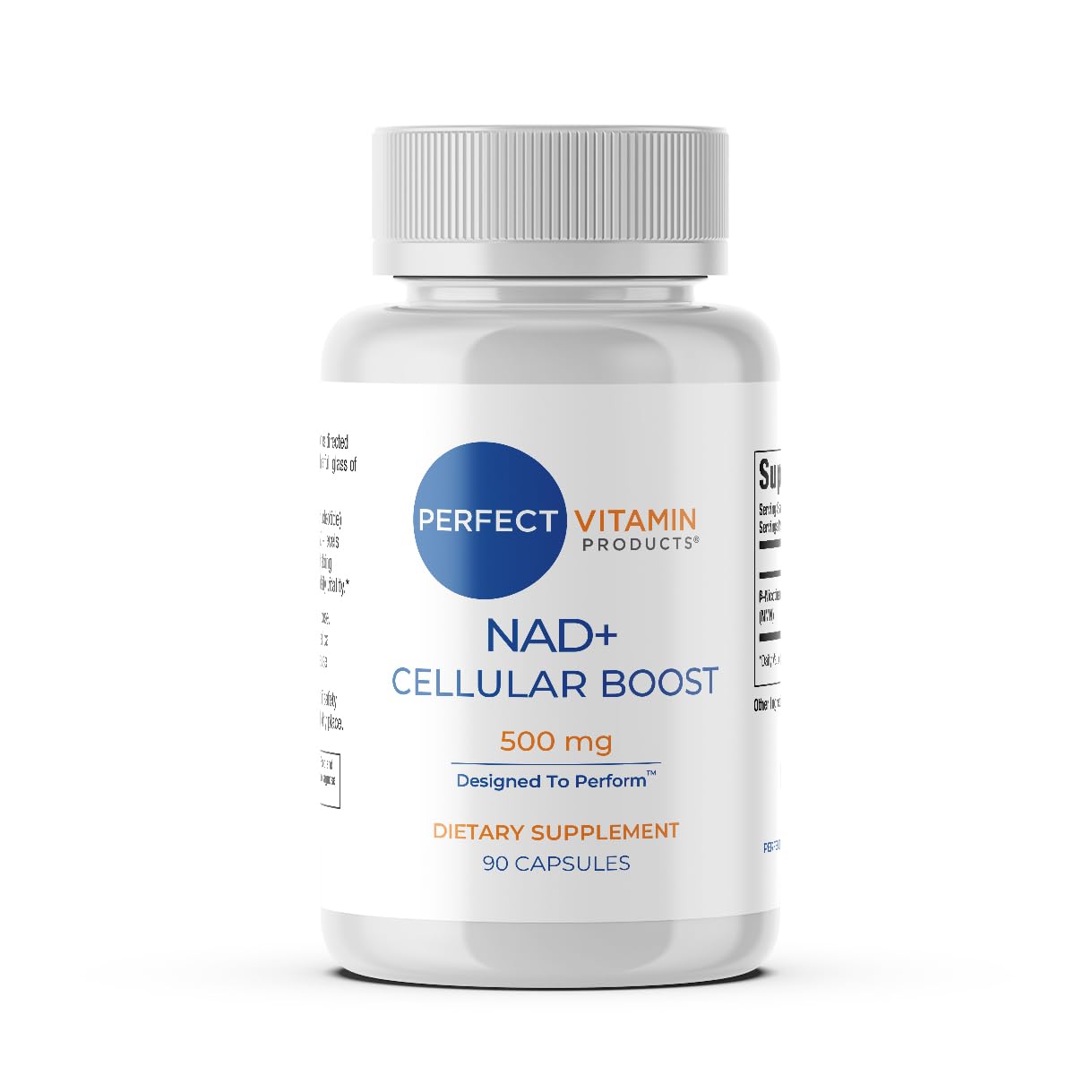Perfect Vitamin Products NAD+ Cellular Boost – 500mg NMN Supplement for NAD+ Support, Cellular Energy, Brain Clarity & Anti-Aging – Longevity & Recovery Support – 90 Vegan Capsules (30 Servings) - Maple Wellness Supplements