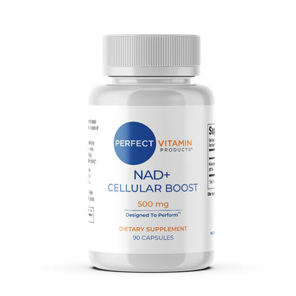 Perfect Vitamin Products NAD+ Cellular Boost – 500mg NMN Supplement for NAD+ Support, Cellular Energy, Brain Clarity & Anti-Aging – Longevity & Recovery Support – 90 Vegan Capsules (30 Servings) - Maple Wellness Supplements