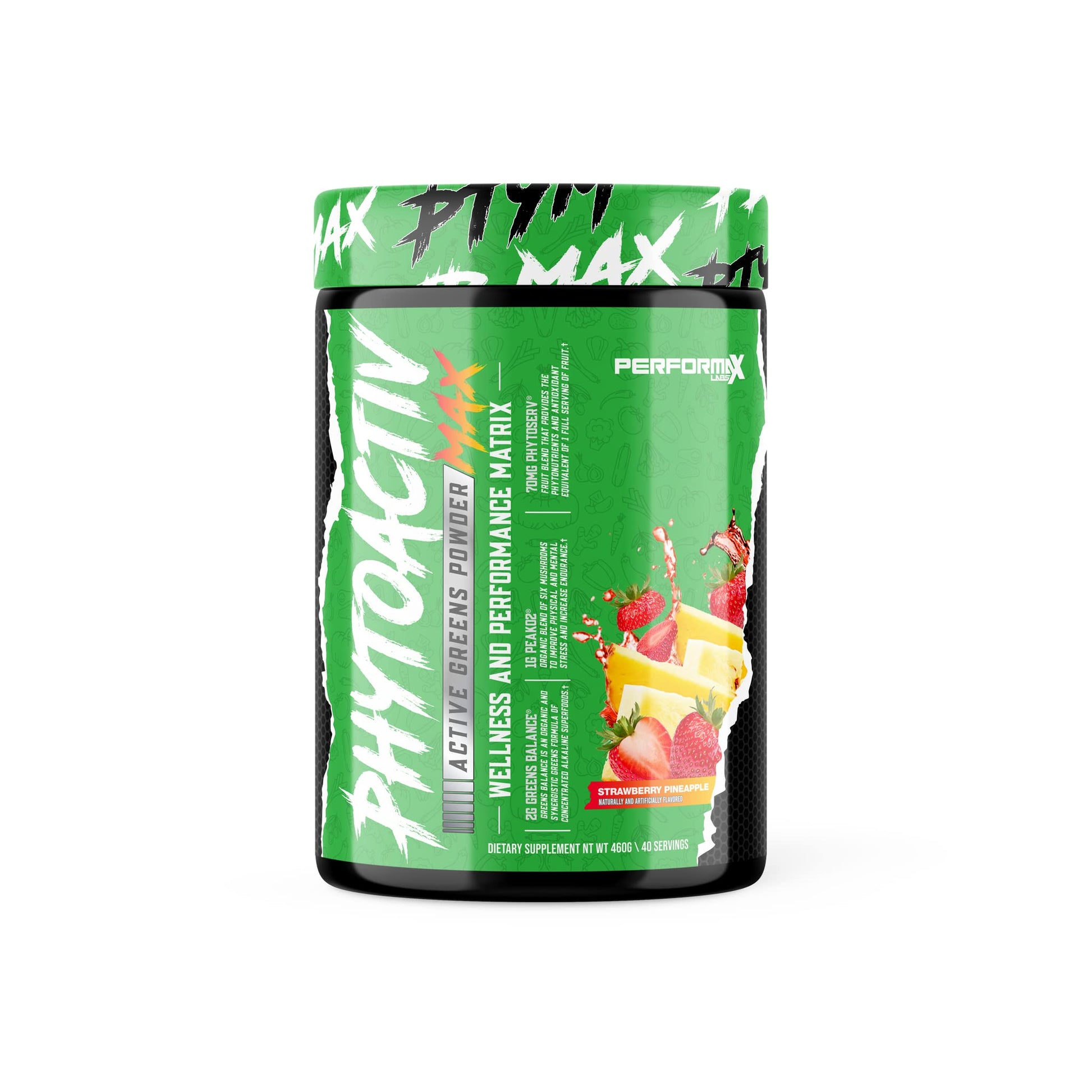 Performax Labs PhytoactivMax Active Greens Powder Wellness and Performance Matrix | Phytonutrients – Overall Health | 30 Servings (Strawberry Pineapple) - Maple Wellness Supplements