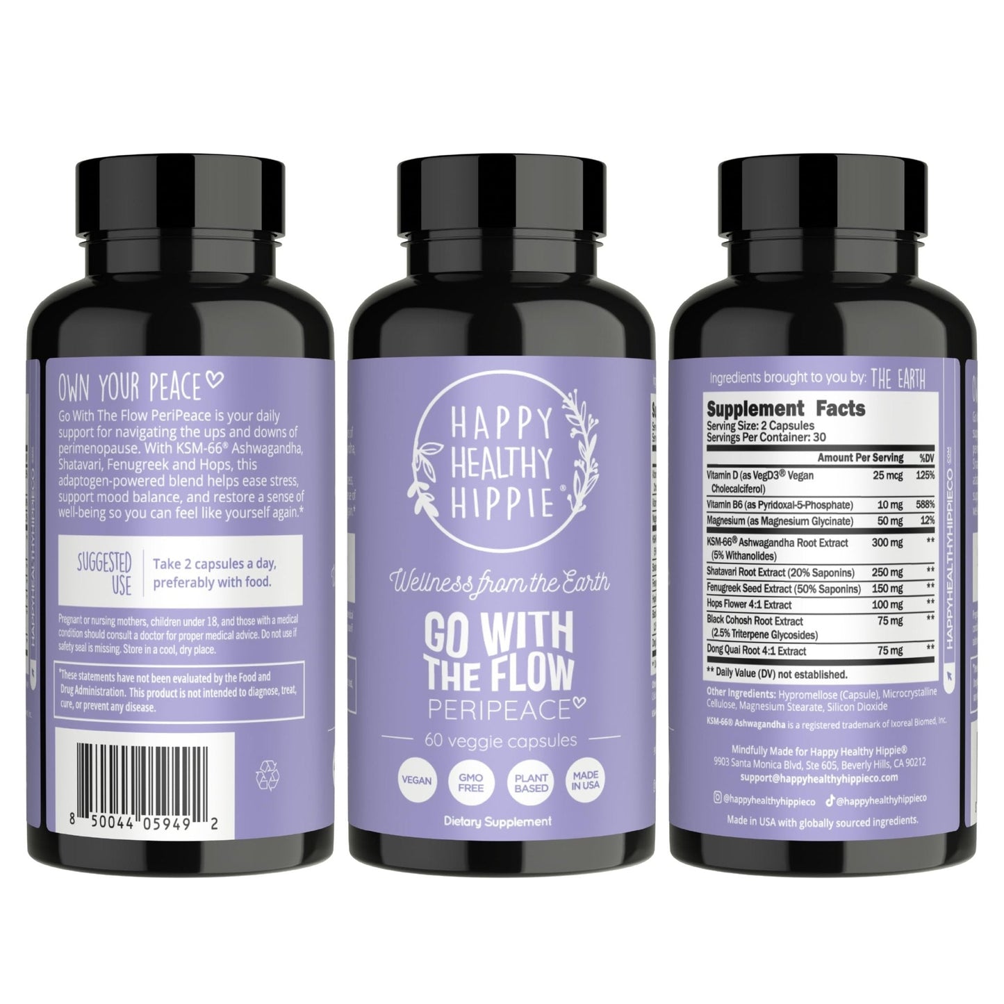 Perimenopause Supplements for Women | Hot Flash, Night Sweat, Mood & Sleep Support | Vegan Hormone Balance Capsules with KSM-66 Ashwagandha, Shatavari & Black Cohosh | Estrogen-Free, 60ct - Maple Wellness Supplements