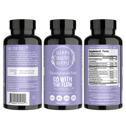 Perimenopause Supplements for Women | Hot Flash, Night Sweat, Mood & Sleep Support | Vegan Hormone Balance Capsules with KSM-66 Ashwagandha, Shatavari & Black Cohosh | Estrogen-Free, 60ct - Maple Wellness Supplements