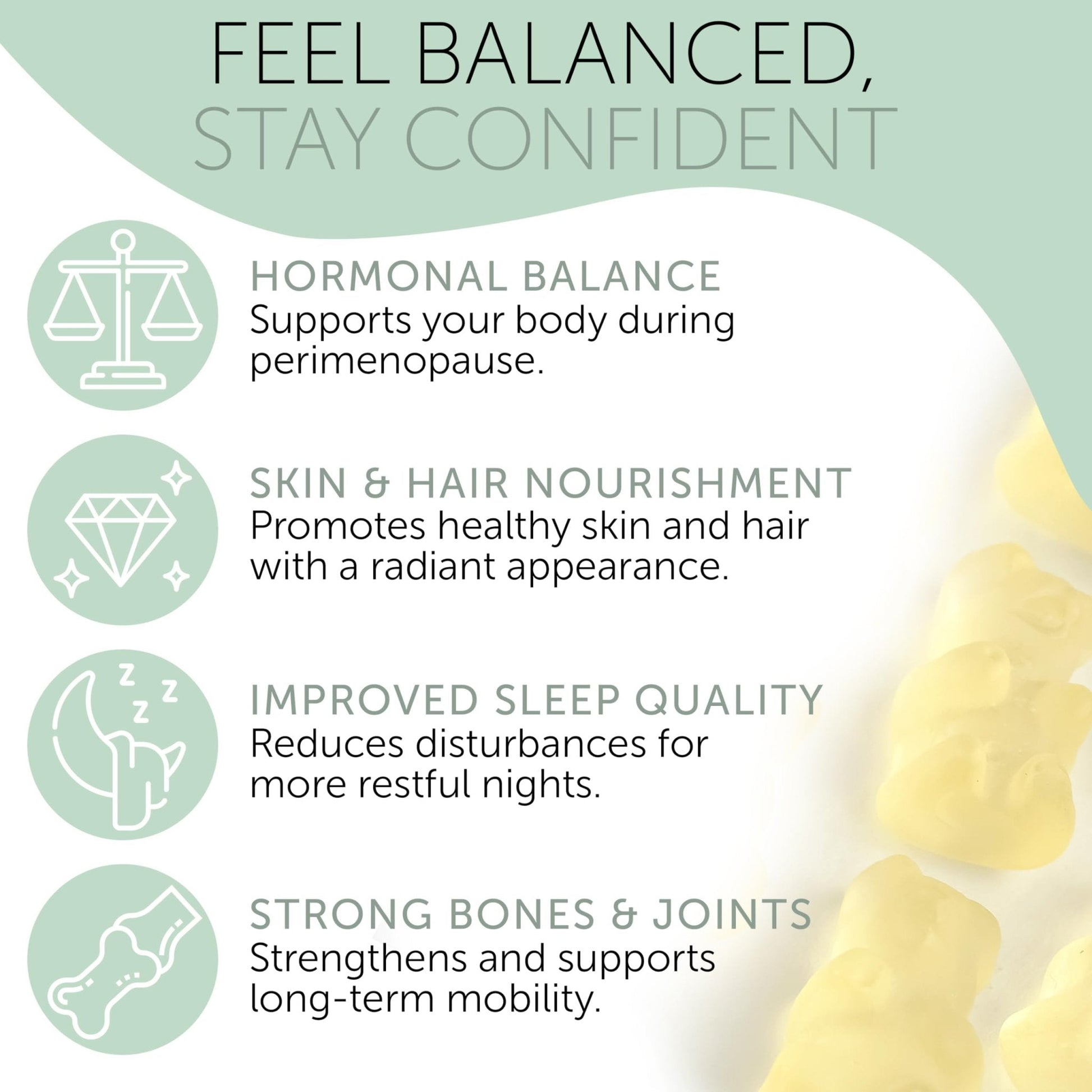 Perimenopause Supplements Women | Premenopausal Gummy Vitamins | Relief for Hormonal Balance & Mood Swings | Supports Menstrual Cycle Regulation | 60 Vegan Gummies - Maple Wellness Supplements