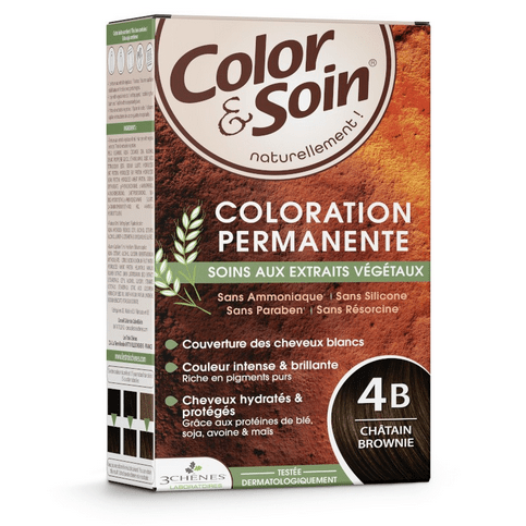 Permanent hair dye 4B brownie chestnut Color&Soin LES 3 CHENES - Maple Wellness Supplements