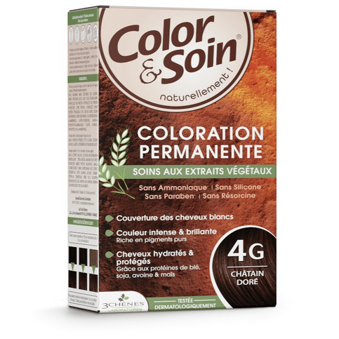 Permanent hair dye 4G golden chestnut Color&Soin LES 3 CHENES - Maple Wellness Supplements