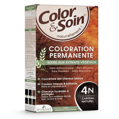Permanent hair dye 4N natural chestnut Color&Soin LES 3 CHENES - Maple Wellness Supplements