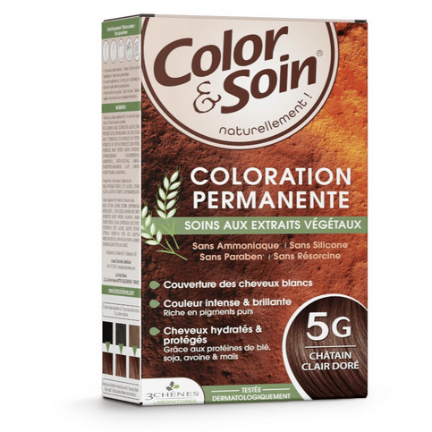 Permanent hair dye 5G light golden chestnut Color&Soin LES 3 CHENES - Maple Wellness Supplements