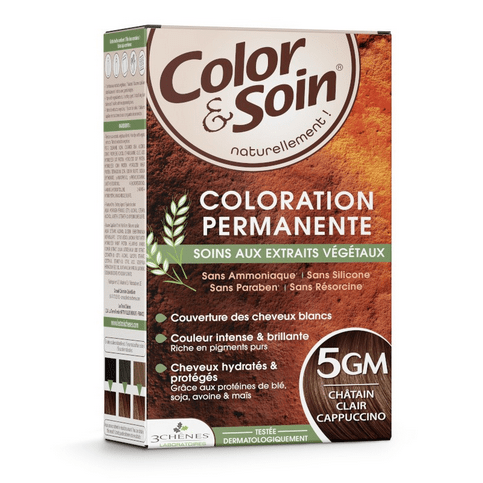 Permanent hair dye 5GM cappuccino light chestnut Color&Soin LES 3 CHENES - Maple Wellness Supplements
