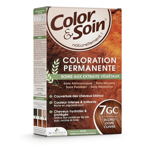 Permanent hair dye 7GC golden copper blond Color&Soin LES 3 CHENES - Maple Wellness Supplements