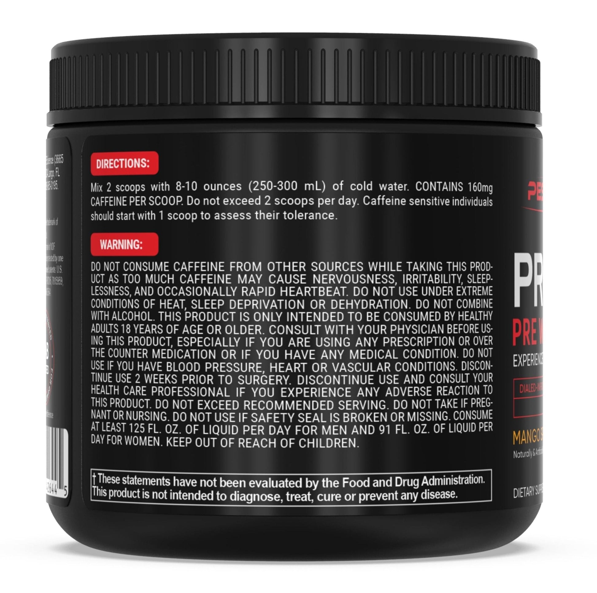 PEScience Prolific Pre Workout Powder for Men & Women with L-Citrulline Nitric Oxide Booster, Energy Powder & Nootropic for Focus – Preworkout Without Beta Alanine – 40 Scoops, Mango Splash - Maple Wellness Supplements