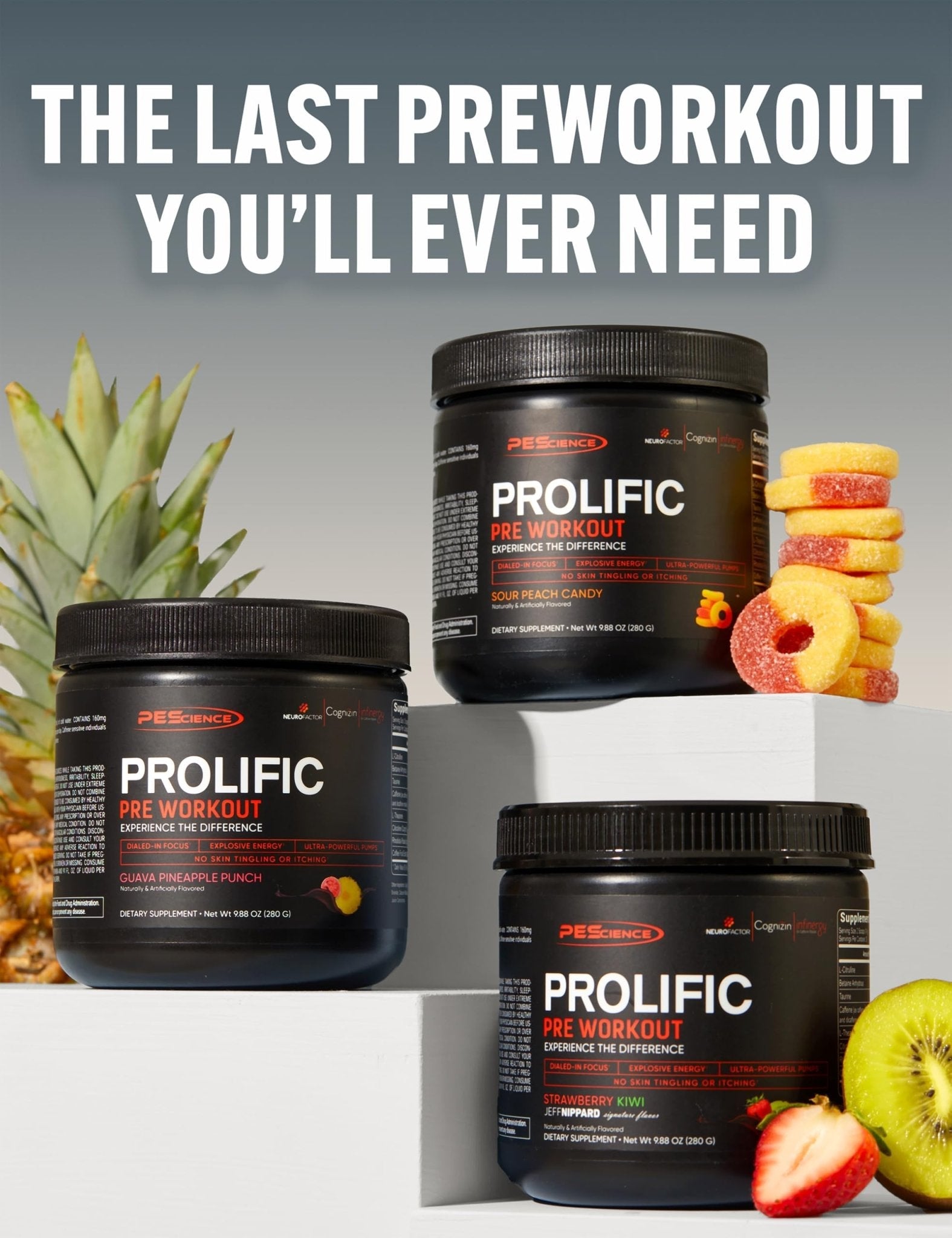 PEScience Prolific Pre Workout Powder for Men & Women with L-Citrulline Nitric Oxide Booster, Energy Powder & Nootropic for Focus – Preworkout Without Beta Alanine – 40 Scoops, Mango Splash - Maple Wellness Supplements
