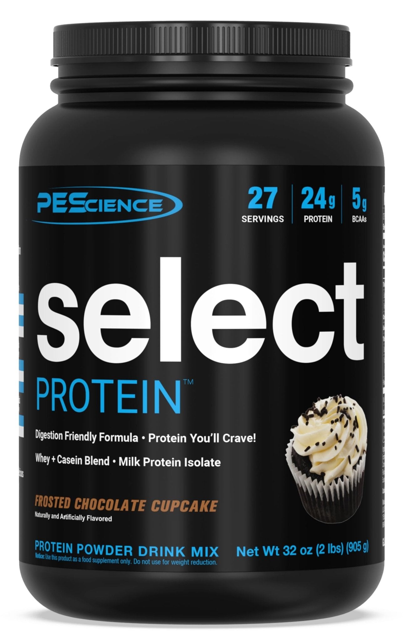 PEScience Select Low Carb Protein Powder, Chocolate Cupcake, 27 Serving, Keto - Maple Wellness Supplements