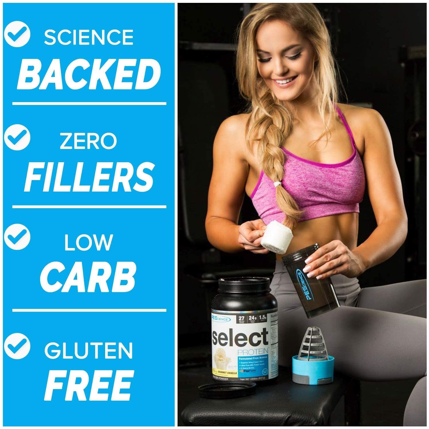 PEScience Select Low Carb Protein Powder, Chocolate Peanut Butter Cup, 27 Serving - Maple Wellness Supplements