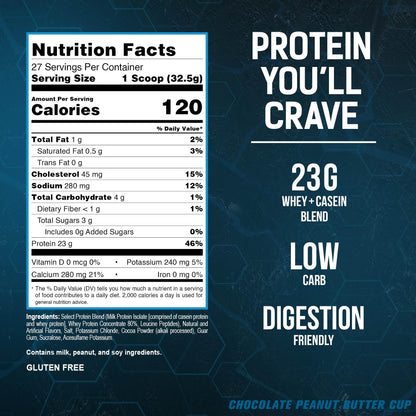 PEScience Select Low Carb Protein Powder, Chocolate Peanut Butter Cup, 27 Serving - Maple Wellness Supplements