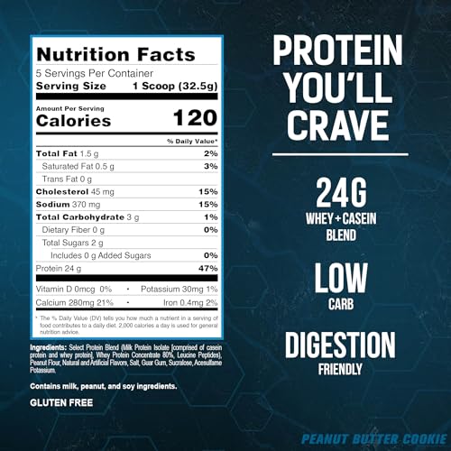 PEScience Select Low Carb Protein Powder, Peanut Butter Cookie, 5 Serving, Keto Friendly - Maple Wellness Supplements