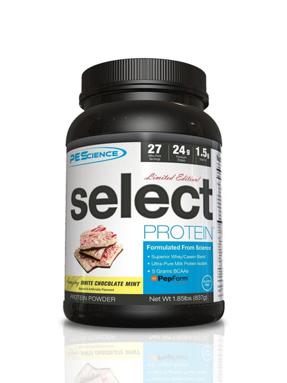 PEScience Select Low Carb Protein Powder, Peppermint Bark, 27 Serving, Keto Friendly - Maple Wellness Supplements