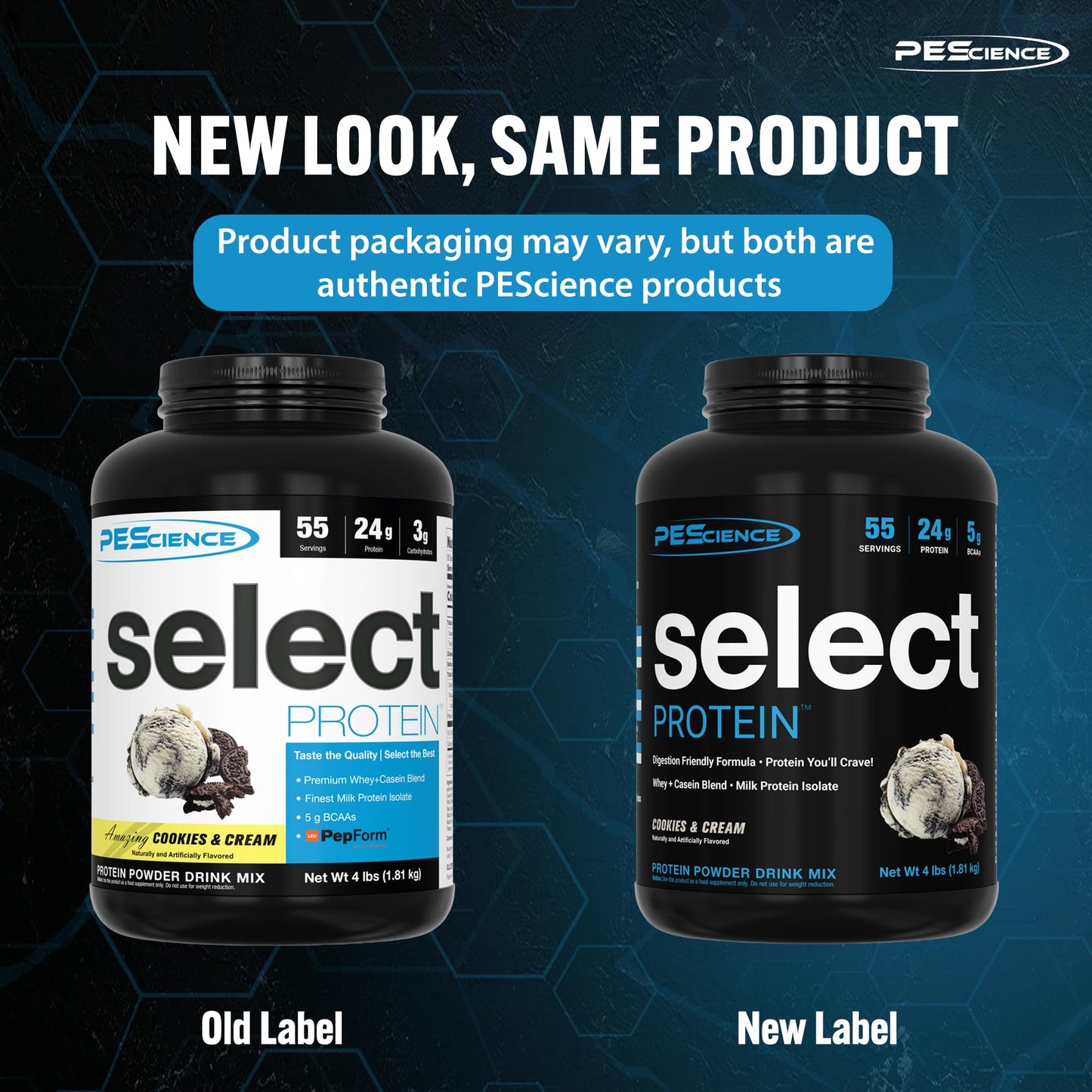PEScience Select Protein, Cookies and Cream, 27 Serving, Premium Whey and Casein - Maple Wellness Supplements