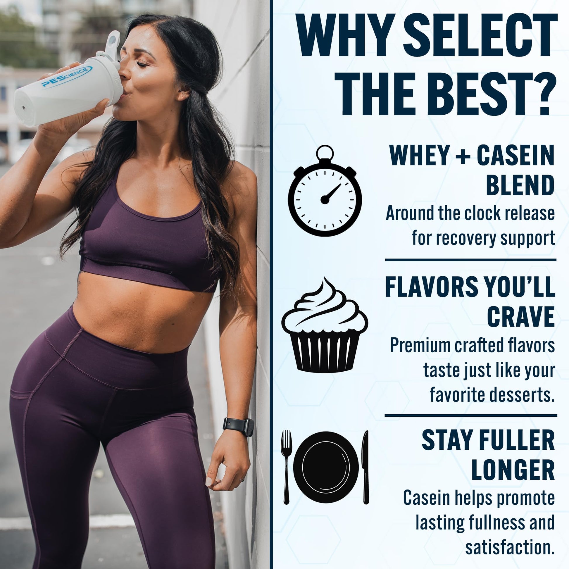 PEScience Select Protein Powder, Whey and Casein Blend, Lean Protein Powder for Women and Men, Low Calorie, Low Carb, Keto Friendly, Gluten Free, Gourmet Vanilla - 27 Servings - Maple Wellness Supplements