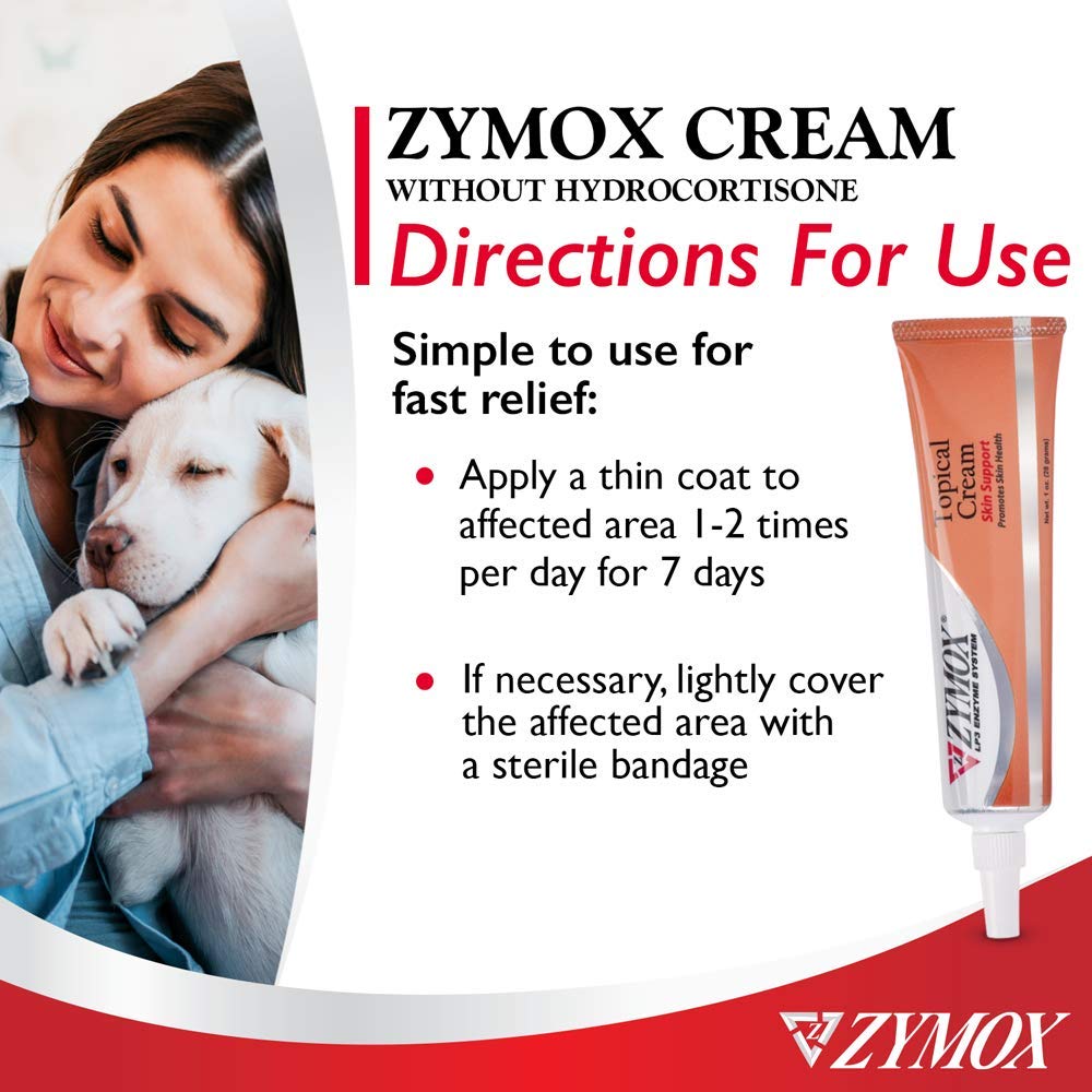 Pet King Brands ZYMOX Veterinarian Strength Topical Cream for Dogs and Cats, 1oz - Maple Wellness Supplements
