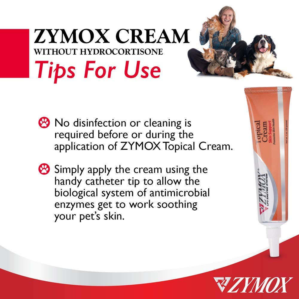 Pet King Brands ZYMOX Veterinarian Strength Topical Cream for Dogs and Cats, 1oz - Maple Wellness Supplements
