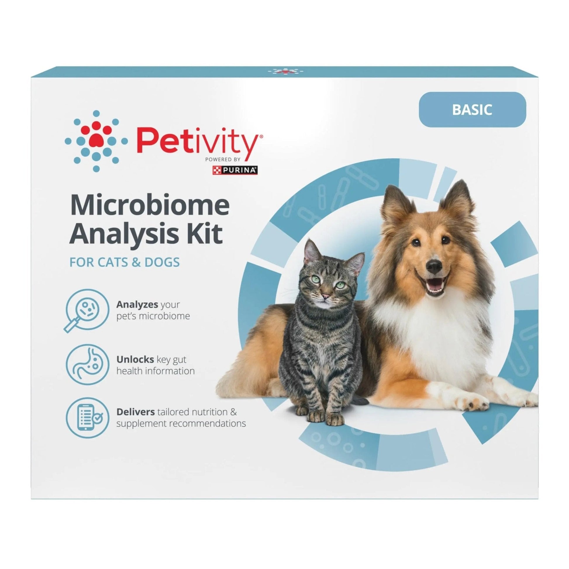 Petivity Microbiome Analysis Kit — Basic for Cats and Dogs, Powered by Purina - 4.8 oz. Box - Maple Wellness Supplements