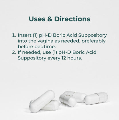 pH-D Feminine Health Support - Boric Acid Starter Bundle - pH-D Boric Acid Vaginal Suppositories 24 Count and 5 Vaginal Suppository Applicators - Maple Wellness Supplements