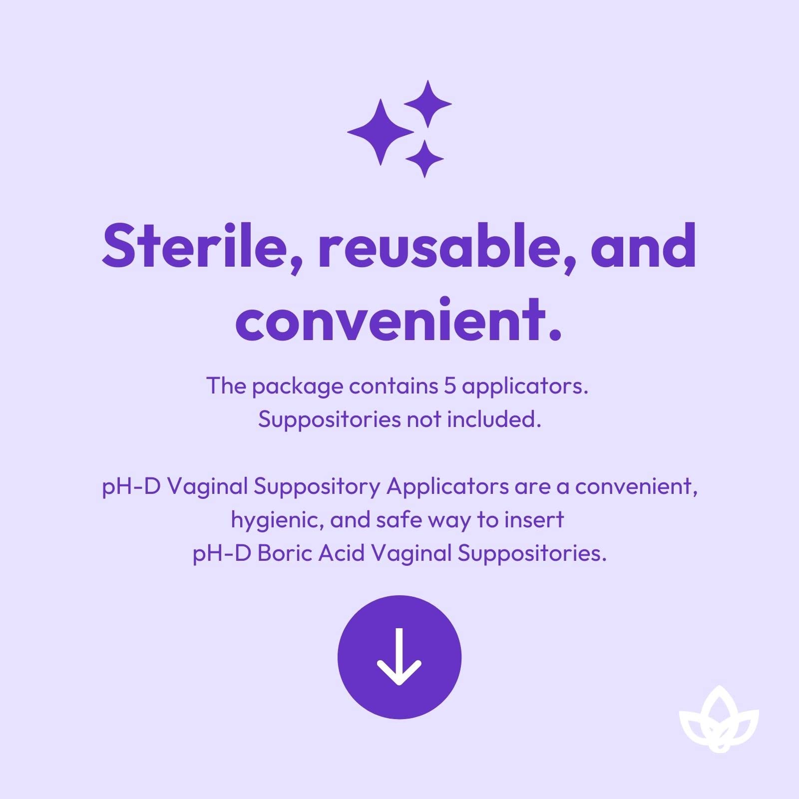 pH-D Feminine Health - Vaginal Suppository Applicators, Ideal for Boric Acid Suppositories, Reusable, Fits Most Vaginal Suppositories, Made in The USA - 5 Count… - Maple Wellness Supplements