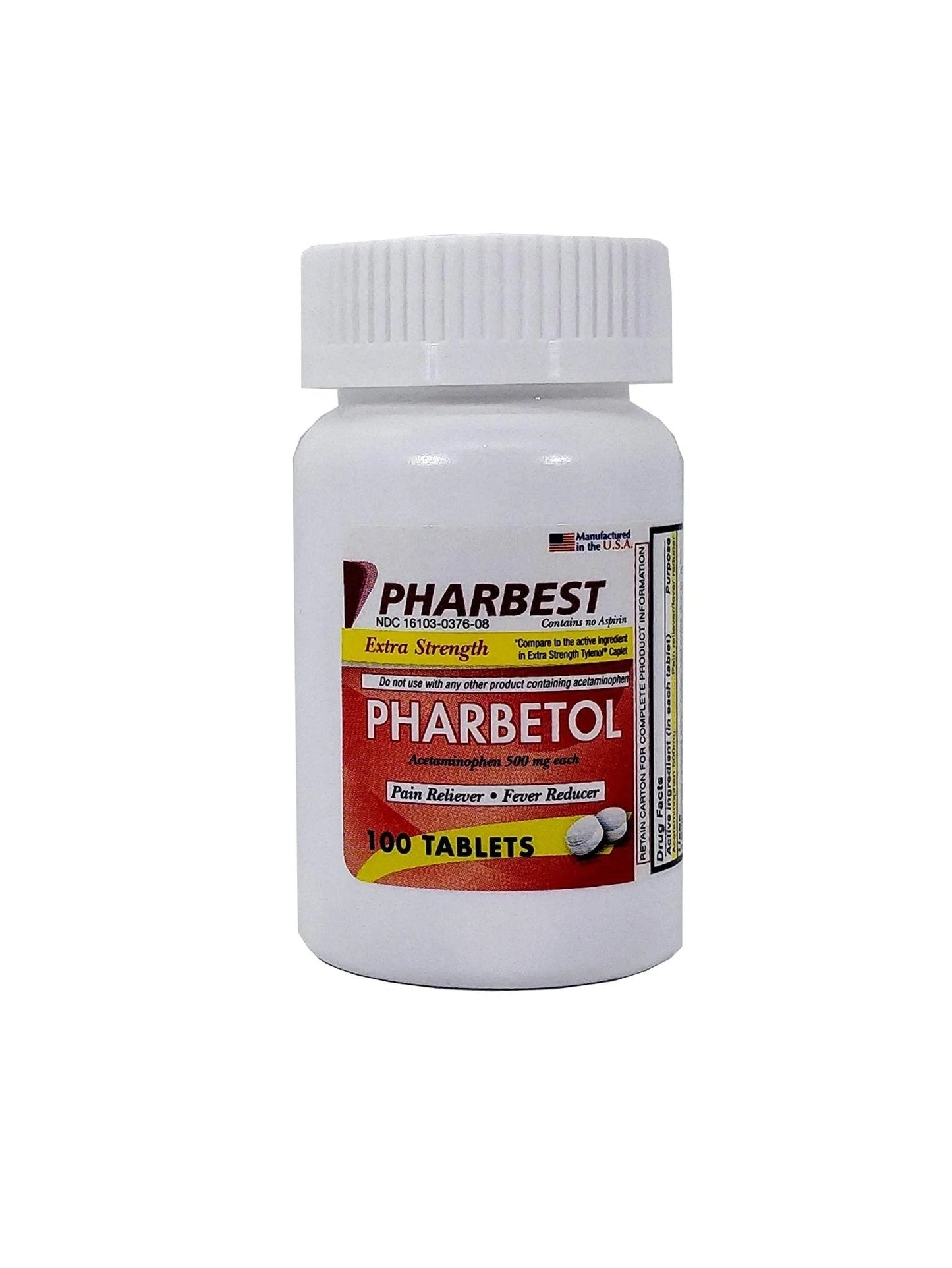 Pharbetol 500mg Extra Strength Tablets 100 Count (Generic Extra Strength) - Maple Wellness Supplements