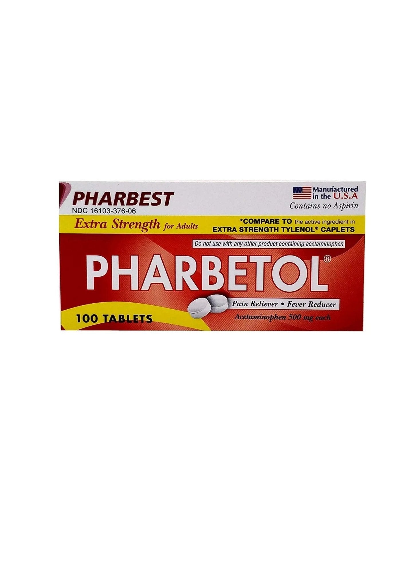 Pharbetol 500mg Extra Strength Tablets 100 Count (Generic Extra Strength) - Maple Wellness Supplements