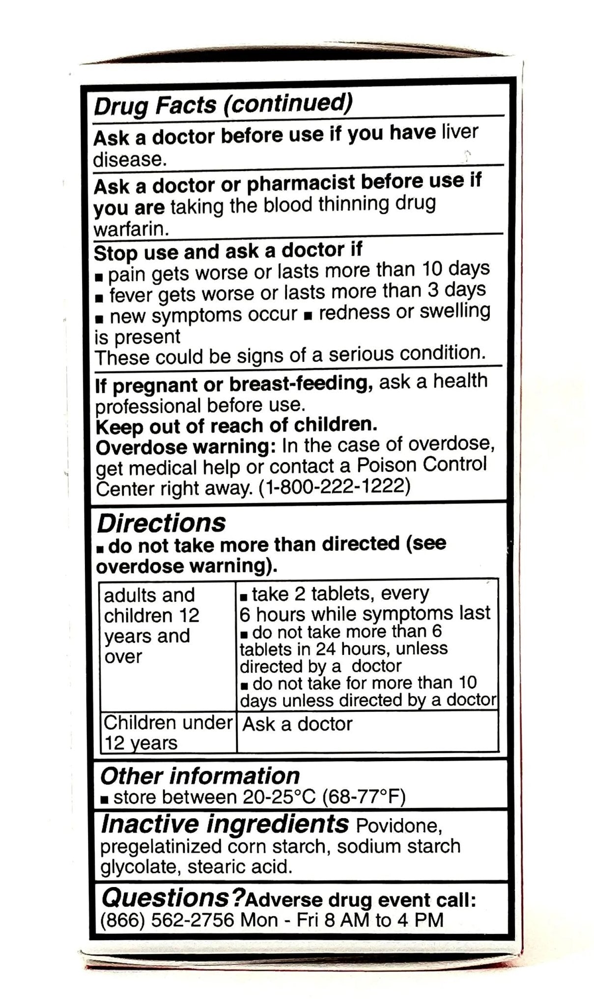Pharbetol 500mg Extra Strength Tablets 100 Count (Generic Extra Strength) - Maple Wellness Supplements