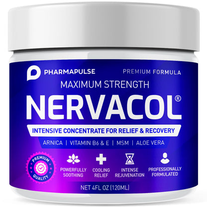 Pharmapulse Neuropathy Nerve Therapy & Relief Cream - Maximum Strength Relief Cream for Foot, Hands, Legs, Toes Includes Alpha Lipoic Acid, Arnica, Vitamin B6, Aloe Vera, MSM - Effective Soothing 4oz - Maple Wellness Supplements