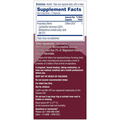 Phillips' Colon Health Daily Probiotic Capsules, 4-in-1 Symptom Defense to help defend against Occasional Gas, Bloating, Constipation, and Diarrhea, Daily Supplement, 60 Count - Maple Wellness Supplements