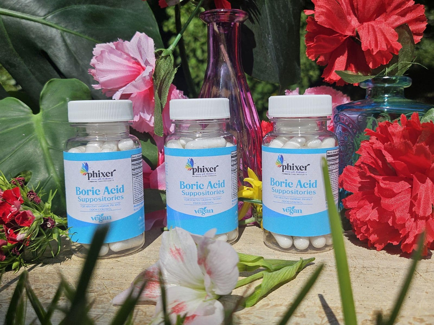 Phixer pH Balance - Vaginal Boric Acid Suppositories for Women - 20 Suppositories 600MG Each for Chronic Yeast Infections and Vaginal Odor - Vaginal Use Only - Made in USA - Maple Wellness Supplements