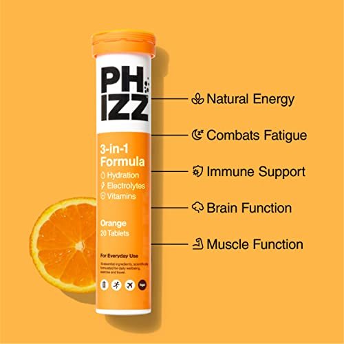 Phizz Electrolytes, Multivitamin & Hydration Tablets - 20 Effervescent Rehydration Electroly - Maple Wellness Supplements