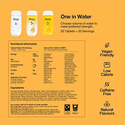 Phizz Electrolytes, Multivitamin & Hydration Tablets - 20 Effervescent Rehydration Electroly - Maple Wellness Supplements