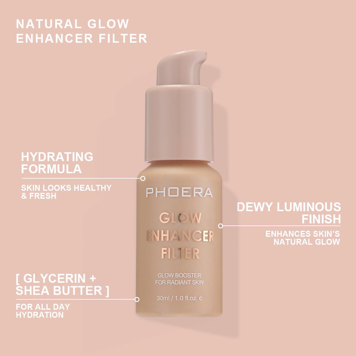 PHOERA Skin Glow Tint Foundation,Natural Radiant Flawless Filter Effect Silk Perfect Illuminating Foundation. (03 Medium) - Maple Wellness Supplements