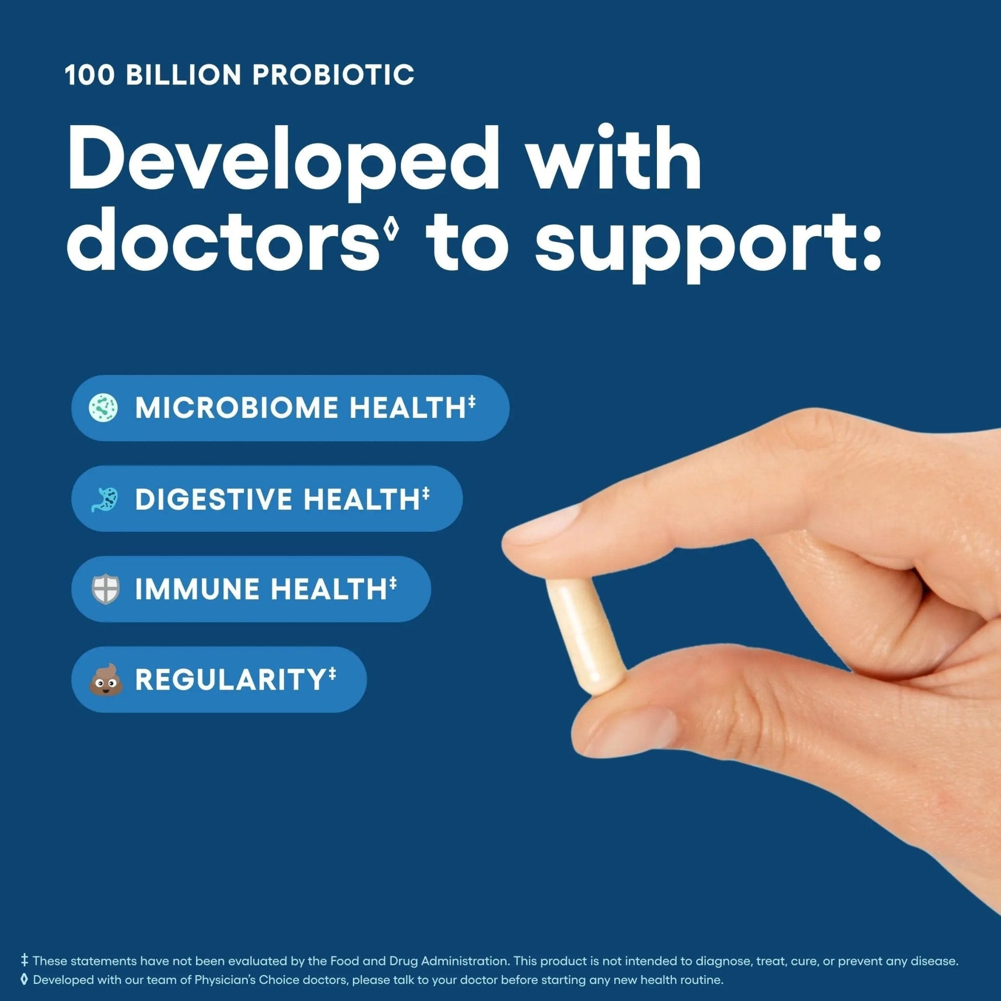 Physician's CHOICE 100 Billion Advanced Probiotic - 16 Strains + Organic Prebiotics - Digestive & Gut Health - Supports Occasional Constipation, Diarrhea, Gas & Bloating - Probiotics for Women & Men - Maple Wellness Supplements