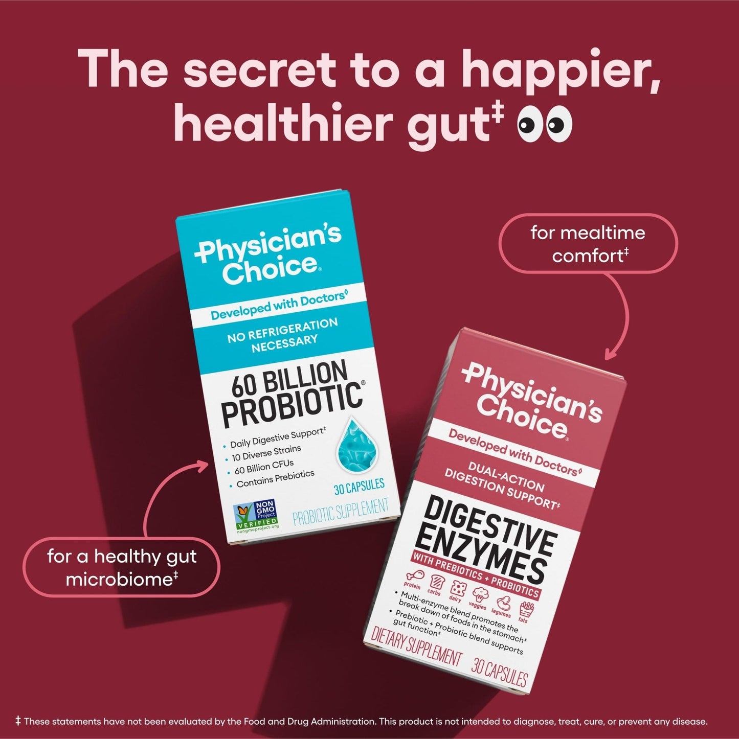 Physician's CHOICE Digestive Enzymes for Bloating & Digestion - 16 Enzymes with Organic Prebiotics & Probiotics for Gut - Maple Wellness Supplements