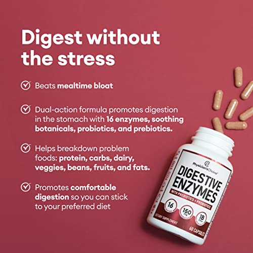 Physician's CHOICE Digestive Enzymes - Multi Enzymes, Organic Prebiotics & Probiotics - Maple Wellness Supplements