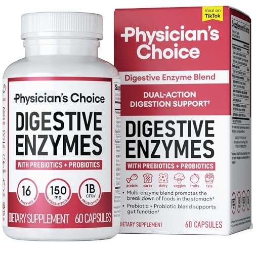Physician's CHOICE Digestive Enzymes - Multi Enzymes, Organic Prebiotics & Probiotics - Maple Wellness Supplements