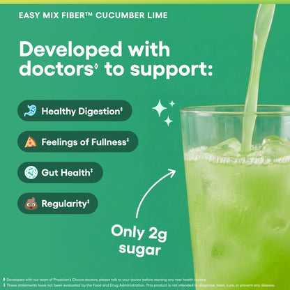 Physician's CHOICE Easy Mix Fiber for Digestive Health & Regularity - No Grit - Daily Prebiotic Soluble Fiber Powder Supplement - Maple Wellness Supplements