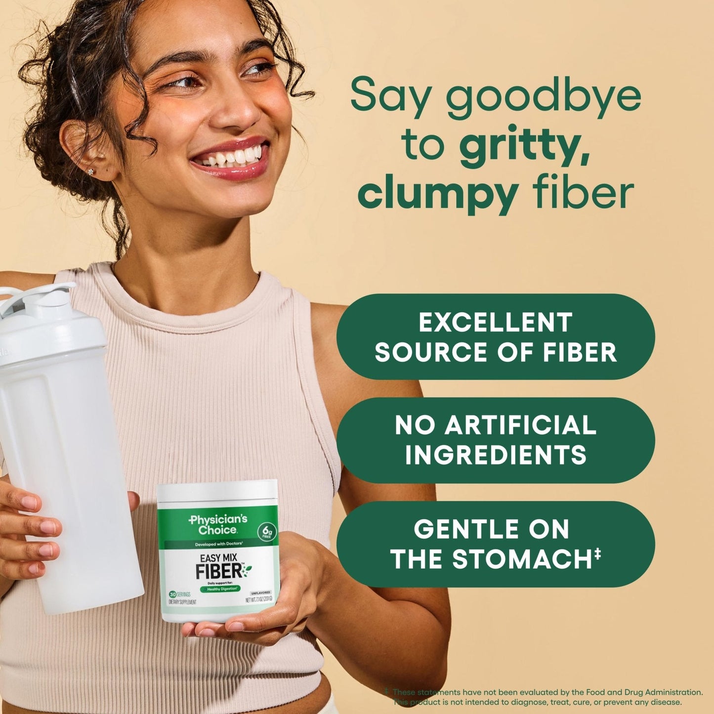 Physician's CHOICE Easy Mix Fiber for Digestive Health & Regularity - No Grit, Sugar Free, & Tasteless - Maple Wellness Supplements