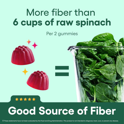Physician’s Choice Fiber Gummies for Digestive Health & Regularity - Raspberry Lemon Flavor - No Sugar Added & Vegan - Natural Chicory Root Prebiotic Fiber - Maple Wellness Supplements
