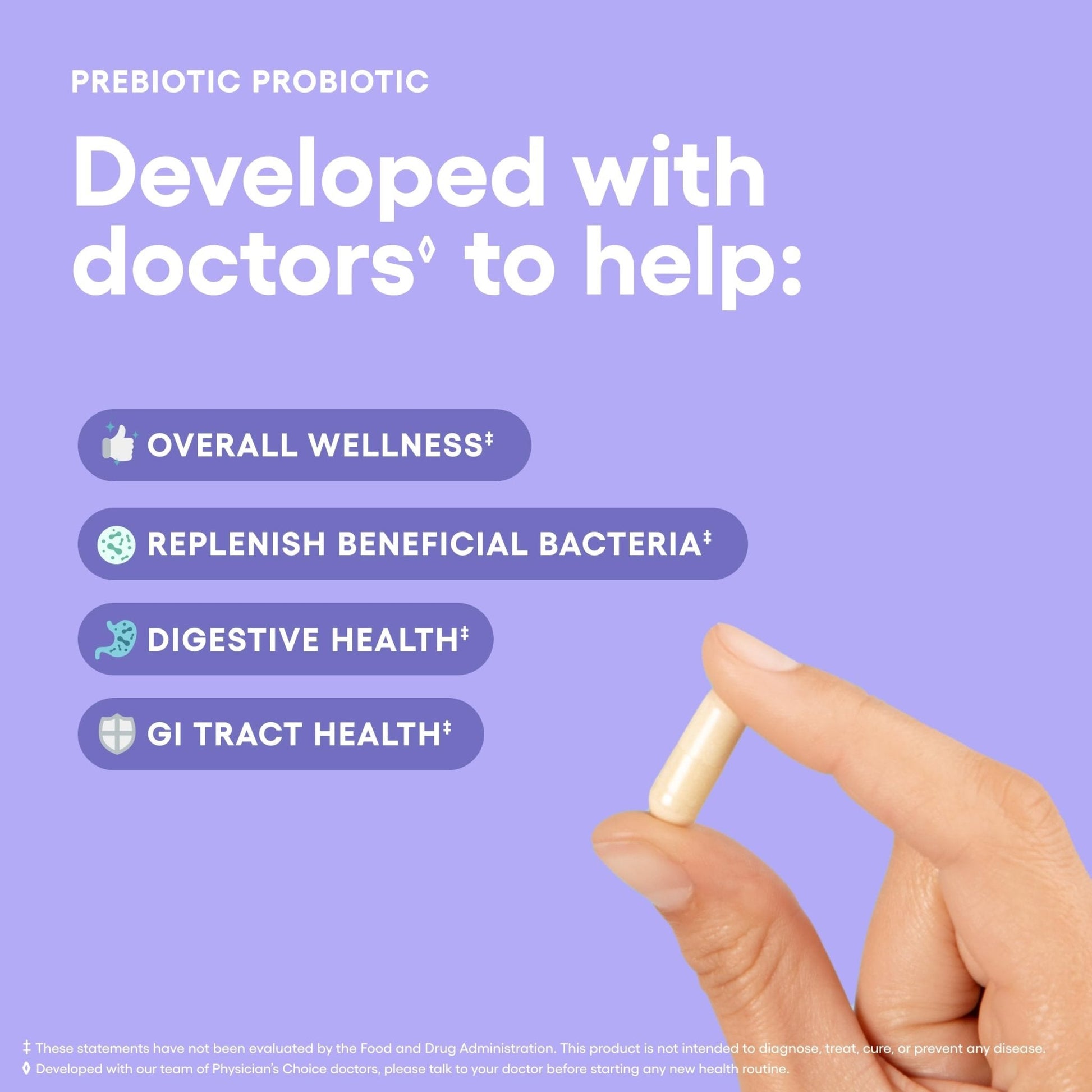 Physician's CHOICE Prebiotic-Probiotic - Multi-Strain Probiotics & Synergistic Prebiotics -Designed for Digestive Health, Supporting Gut Microbiome - Maple Wellness Supplements