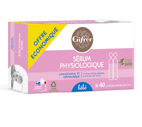 Physiological serum for nasal and ophthalmic washing - 40 single doses - GIFRER - Maple Wellness Supplements