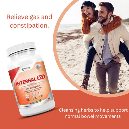 Phytage Labs Internal 911 Colon Cleanse Detox Supplement - Natural Laxative Cleanser Removes Toxins for Better Digestion and Radiant Skin - 60 Capsules - Maple Wellness Supplements
