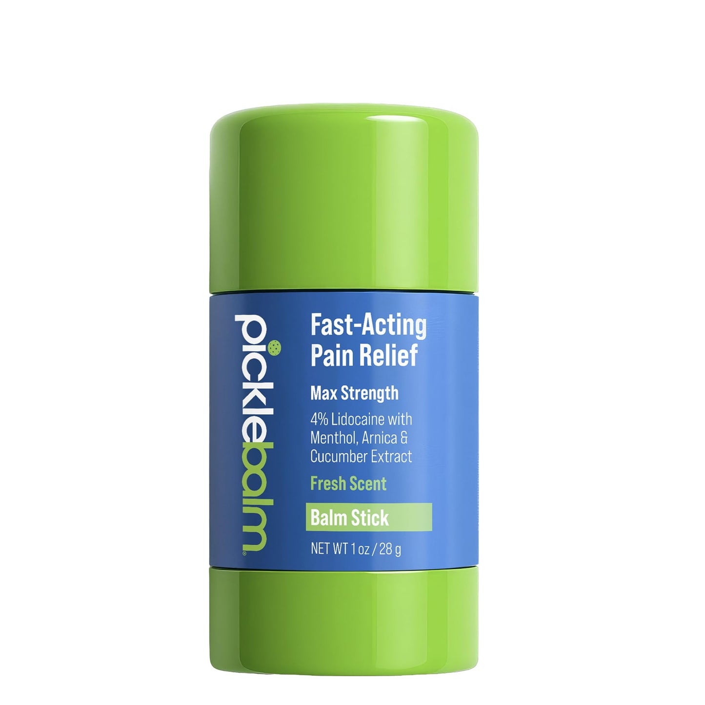 PickleBalm Pickleball In-Game Muscle Pain Relief Balm Stick with 4% Lidocaine, Arnica, Menthol, Cucumber Seed Extract for Shoulders, Knees, Wrists, and More, 1oz Stick - Maple Wellness Supplements