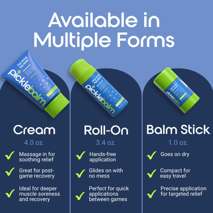 PickleBalm Pickleball In-Game Muscle Pain Relief Balm Stick with 4% Lidocaine, Arnica, Menthol, Cucumber Seed Extract for Shoulders, Knees, Wrists, and More, 1oz Stick - Maple Wellness Supplements